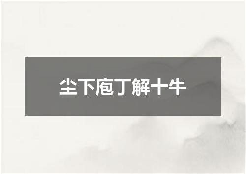 尘下庖丁解十牛