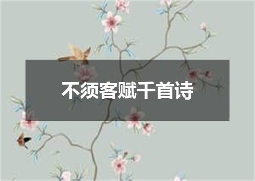 不须客赋千首诗