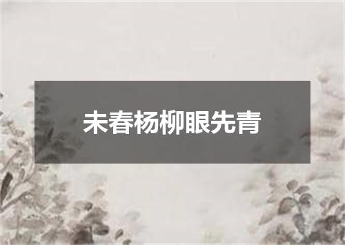 未春杨柳眼先青