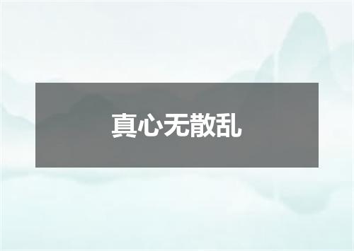 真心无散乱