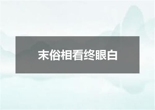 末俗相看终眼白