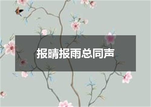 报晴报雨总同声
