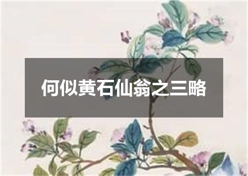 何似黄石仙翁之三略