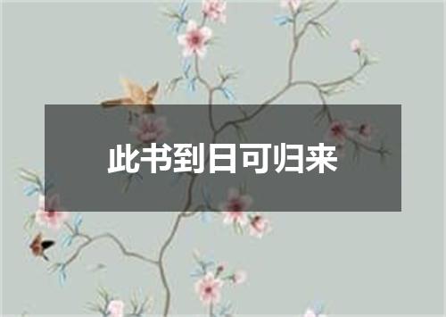 此书到日可归来