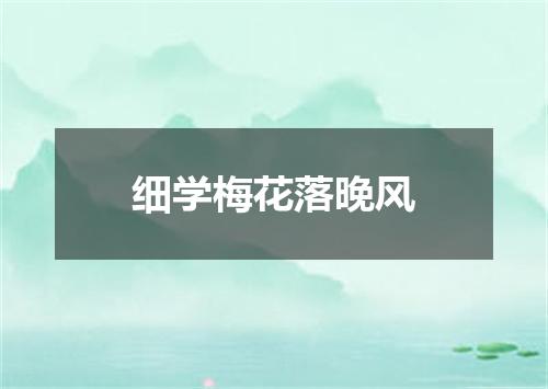 细学梅花落晚风