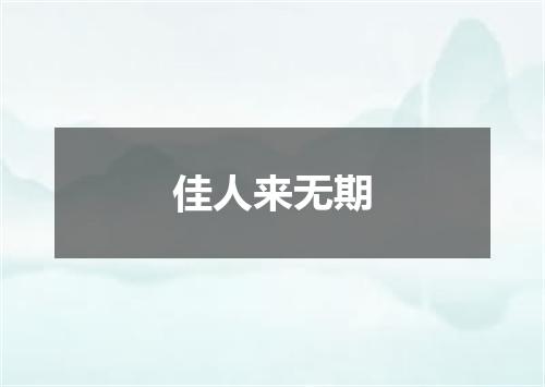 佳人来无期