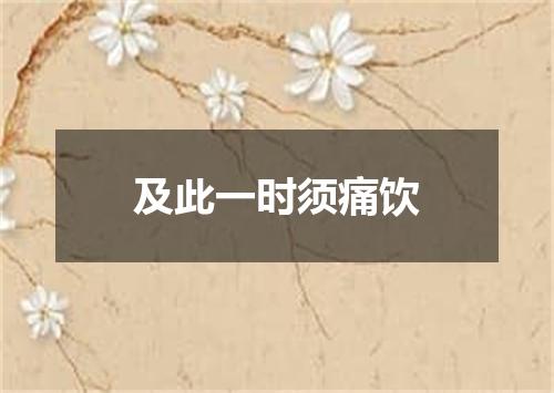 及此一时须痛饮