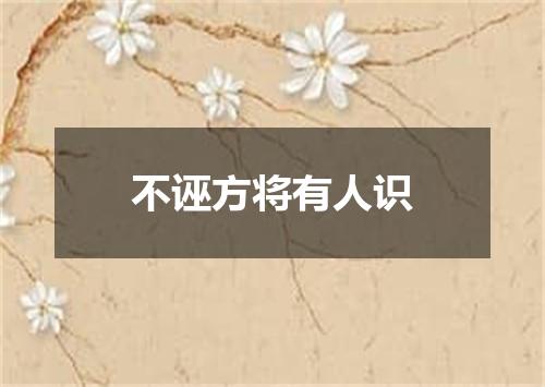 不诬方将有人识
