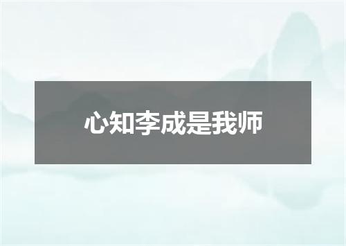 心知李成是我师