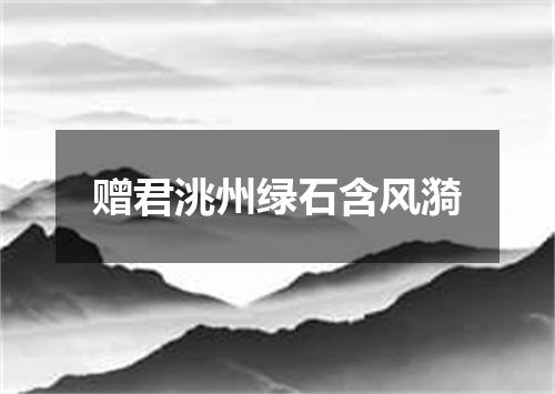 赠君洮州绿石含风漪