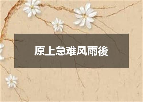 原上急难风雨後