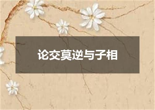 论交莫逆与子相