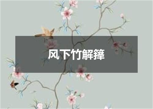 风下竹解箨