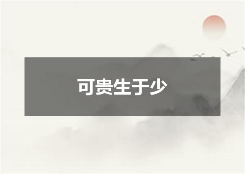 可贵生于少