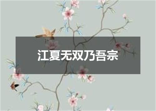 江夏无双乃吾宗