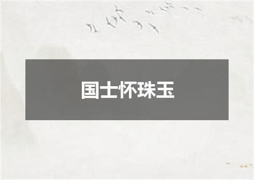 国士怀珠玉