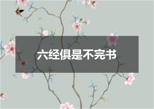 六经俱是不完书