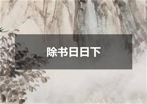 除书日日下