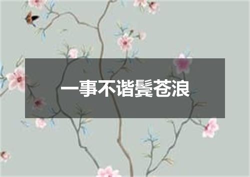 一事不谐鬓苍浪