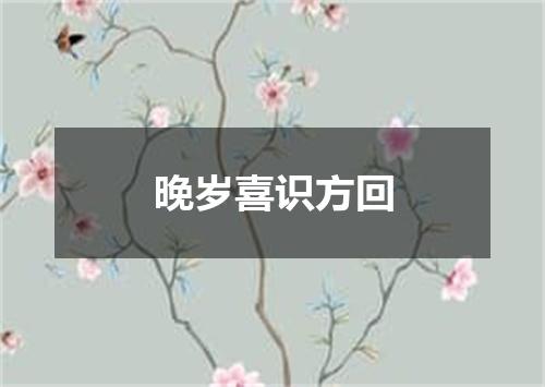 晚岁喜识方回