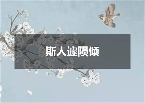 斯人遽陨倾