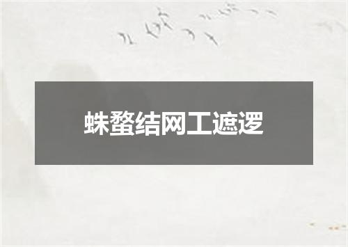 蛛蝥结网工遮逻
