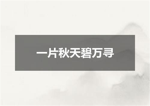一片秋天碧万寻