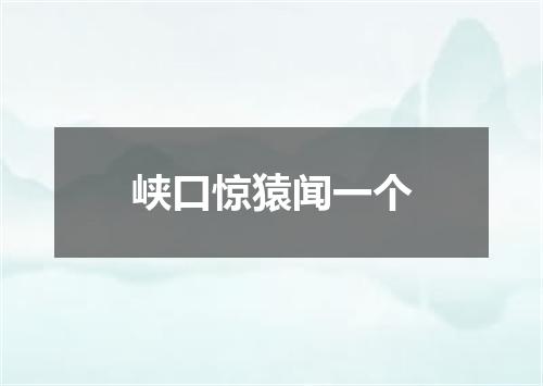 峡口惊猿闻一个