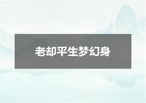 老却平生梦幻身