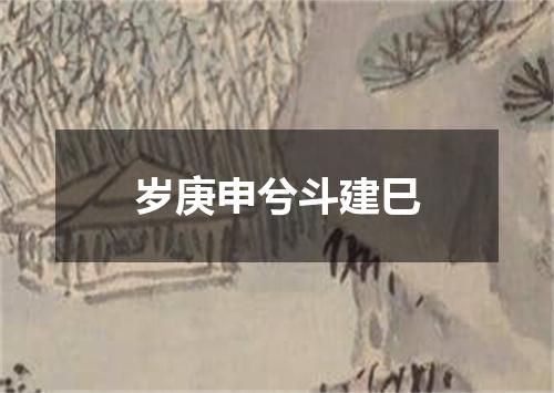 岁庚申兮斗建巳