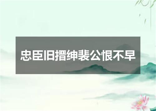 忠臣旧搢绅裴公恨不早