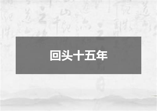 回头十五年