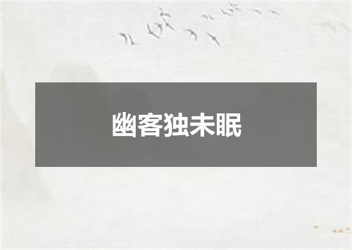 幽客独未眠