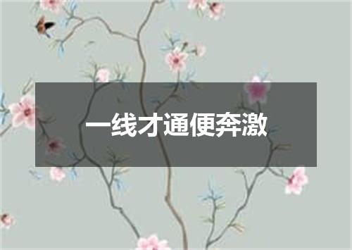 一线才通便奔激