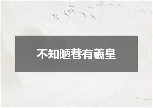 不知陋巷有羲皇