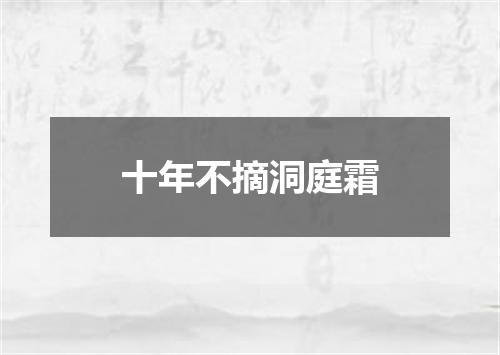 十年不摘洞庭霜