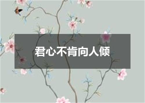 君心不肯向人倾