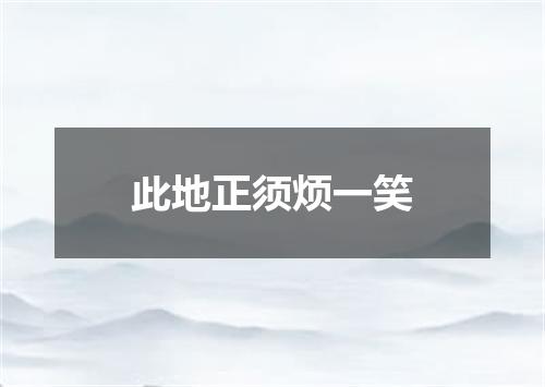 此地正须烦一笑
