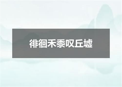 徘徊禾黍叹丘墟