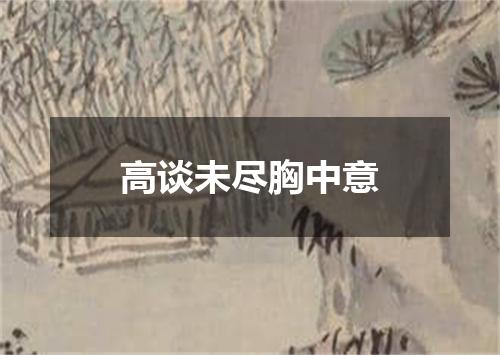 高谈未尽胸中意