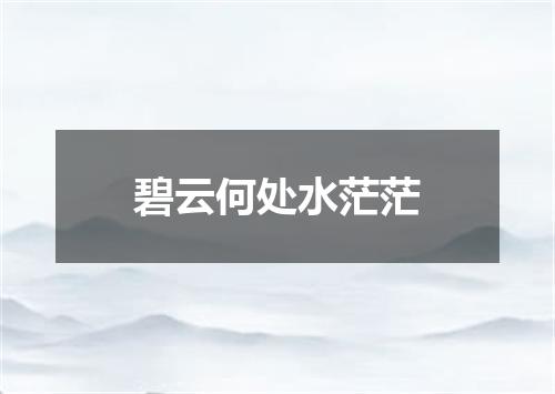 碧云何处水茫茫