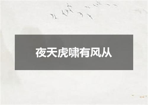 夜天虎啸有风从