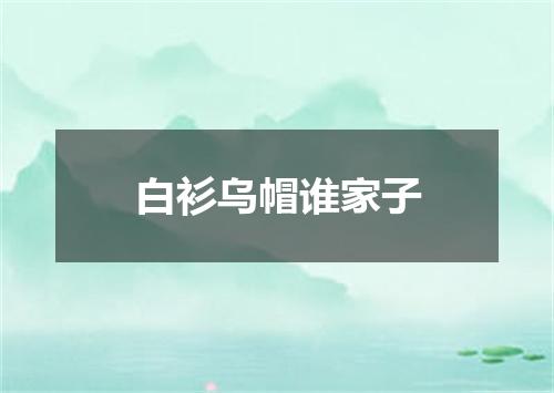 白衫乌帽谁家子