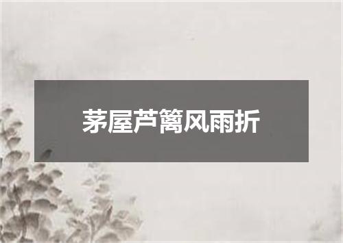 茅屋芦篱风雨折