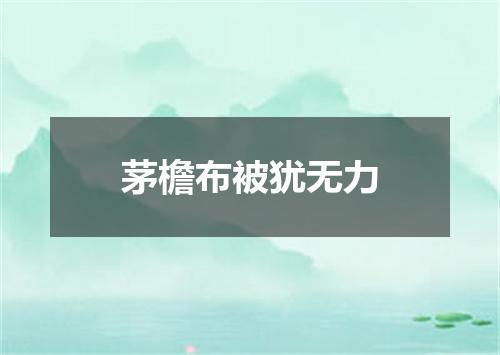 茅檐布被犹无力