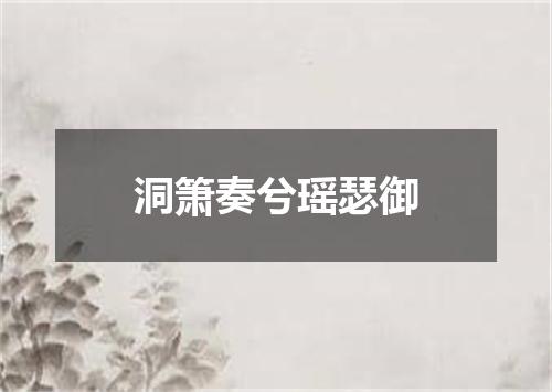 洞箫奏兮瑶瑟御