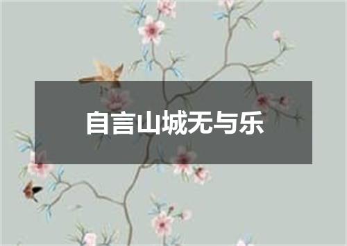 自言山城无与乐