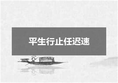 平生行止任迟速