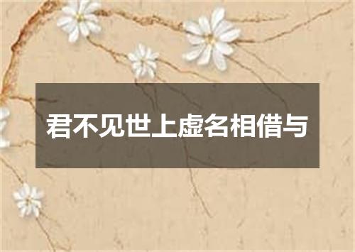 君不见世上虚名相借与