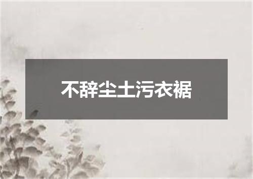 不辞尘土污衣裾
